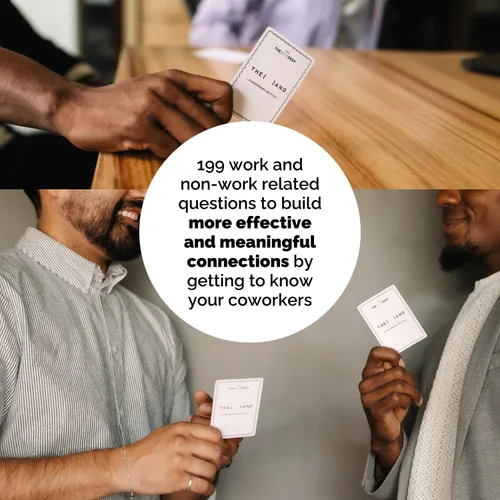 Miniatura 7 de Edición de compañeros de trabajo – 199 tarjetas de conversación rompehielos para el lugar de trabajo – Juego de formación de equipos para el trabajo