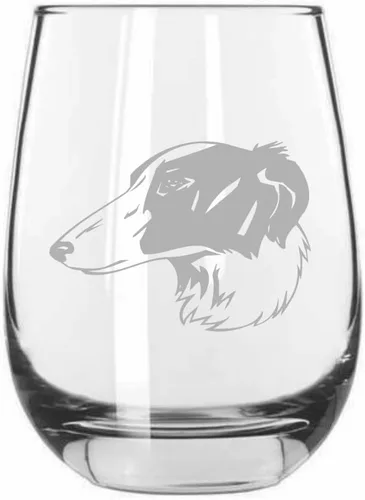 Miniatura 382 de Sakhalin Husky Dog - Copa de vino grabada personalizada de 15.25 onzas sin tallo