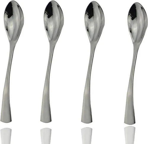 Miniatura 20 de JASHII Juego de cubiertos de acero inoxidable 18/10 de 20 piezas de plata pulida con espejo, cuchillo de cena, tenedor de ensalada, cuchara