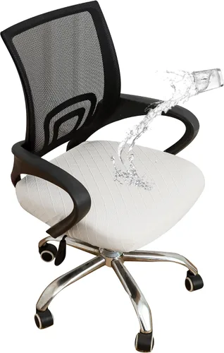 Miniatura 8 de FORCHEER Fundas de asiento para silla de oficina, fundas de cuero elástico impermeable PU para silla de computadora, fundas de cojín para asiento