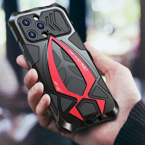Miniatura 7 de Armor - Funda protectora para iPhone 13 de grado militar, cubierta de cuerpo completo, parachoques de aluminio, silicona incorporada, a prueba