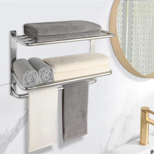 Miniatura 7 de Toallero para baño, soporte de torre de 23 pulgadas con barras de torre, acero inoxidable SUS 304, estante para toallas de baño, soporte de pared, 3