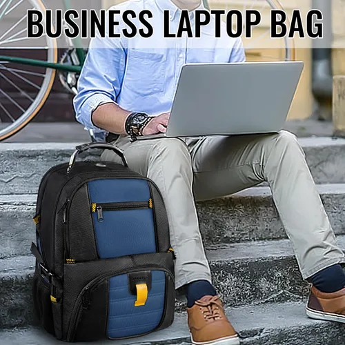 Miniatura 4 de YOREPEK 18.4 Mochila para laptop, mochilas grandes con puerto de carga USB, mochila de fin de semana aprobada para vuelos de TSA, con correa de Roy