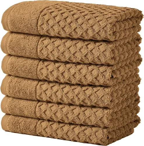 Miniatura 50 de Great Bay Home - Toallas de mano 100% algodón blanco, 6 toallas de baño suaves para manos, altamente absorbentes y de secado rápido, colección