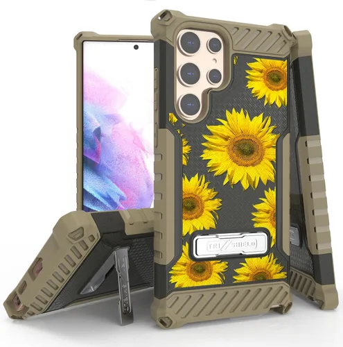 Tri-Shield - Funda para teléfono con soporte compatible con Samsung Galaxy S22 Ultra grado militar, probado contra caídas, resistente de alto