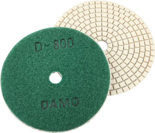 Miniatura 4 de DAMO Juego de 7 almohadillas de pulido de diamante seco de 4 pulgadas con soporte trasero para superficies de granito, hormigón y mármol