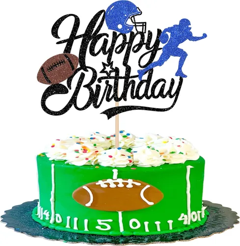 Miniatura 19 de 36 piezas de adornos para cupcakes de pelota de rugby, trofeo de fútbol americano, selecciones de cupcakes de fútbol americano, decoración