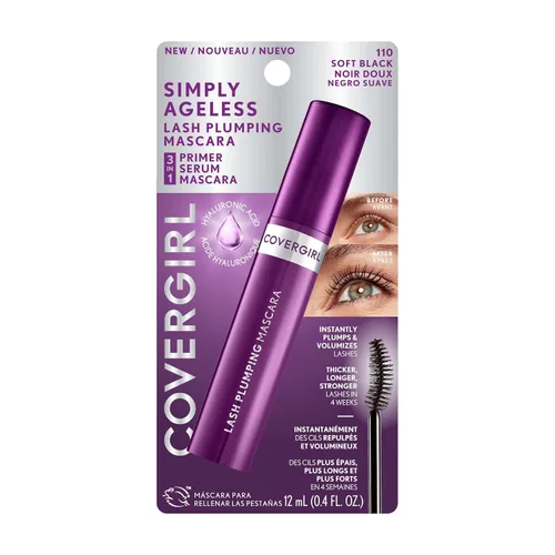 Miniatura 3 de COVERGIRL Simply Ageless - Máscara de pestañas rellenas, color negro suave, paquete de 1