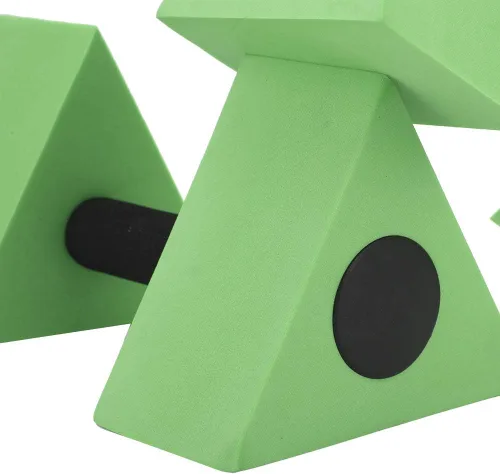 Miniatura 5 de Juego de mancuernas de agua para piscina, equipo aeróbico acuático, mancuernas triangulares, pesas de peso de agua EVA, para adultos y niños,