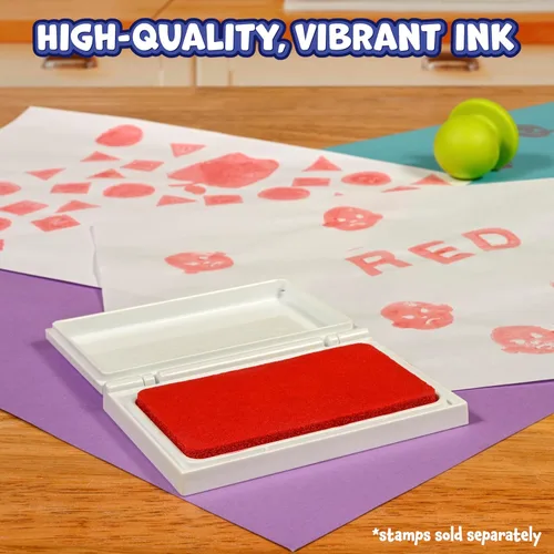 Miniatura 2 de READY 2 LEARN Almohadilla de sello lavable para niños, color rojo, almohadilla de tinta no tóxica para sellos, resistente a la decoloración