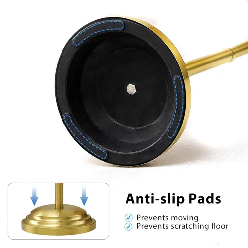 Miniatura 7 de Soporte para papel higiénico RUMOSE para piso, de oro cepillado ajustable (31.5 cm a 58 cm) Soporte de papel higiénico de baño, soporte de rollo