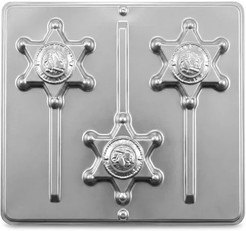 Miniatura 5 de Molde de caramelo de chocolate con diseño de piruleta con insignia del sheriff 3455