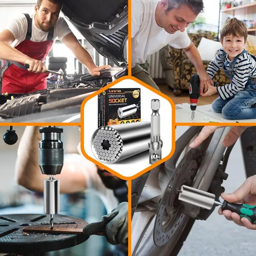 Miniatura 6 de Regalos para el Día del Padre de parte de hija, hijo, esposa, herramientas de enchufe súper universales, regalos para hombre, juego de enchufes