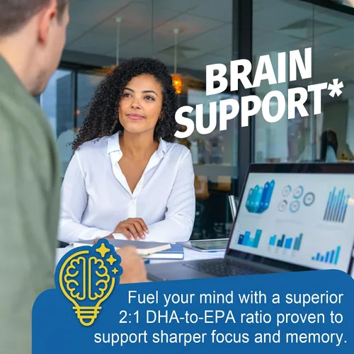Miniatura 4 de Suplemento vegano Omega 3, Omega 3 DHA EPA a base de plantas con B12, B6, B9, vitamina E, Bacopa Monnieri, Ginkgo Biloba, 120 unidades de aceite