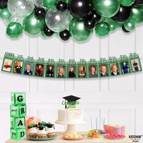 Miniatura 7 de KatchOn, Cartel de fotos de graduación K-12 de 4 x 6 pulgadas, grande, 10 pies, pancarta de imagen de graduación, decoraciones de graduación verdes
