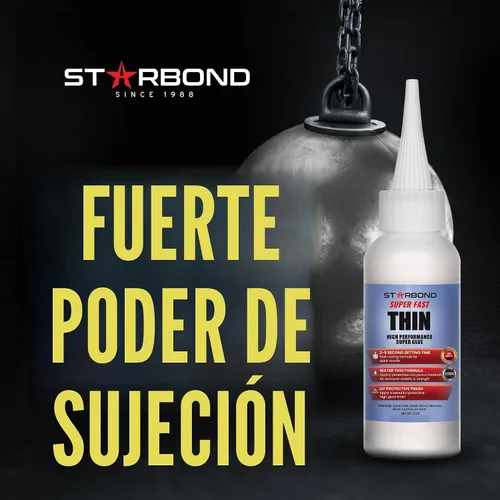 Miniatura 6 de Starbond EM-02 Adhesivo de cianoacrilato (CA) instantáneo, fino y superrápido, de calidad superior, superadhesivo, más tapa extra y micro puntas