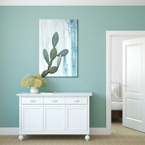 Miniatura 2 de Wall26 - Lienzo decorativo para pared (12.0 x 18.0 in), diseño de cactus sobre fondo azul