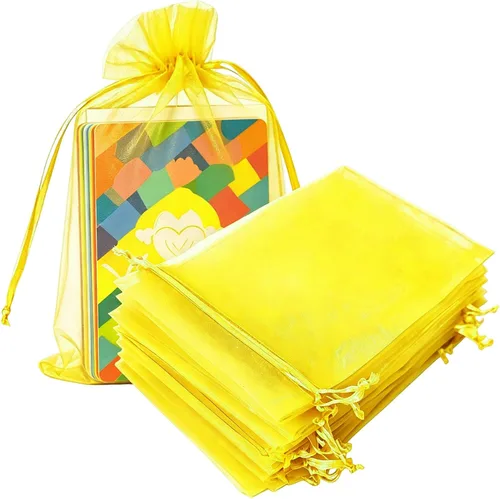 Miniatura 12 de Paquetes de 100 bolsas de organza de 4 x 6 pulgadas, color azul bebé para baby shower, Navidad, recuerdos de fiesta, cumpleaños, boda, despedida