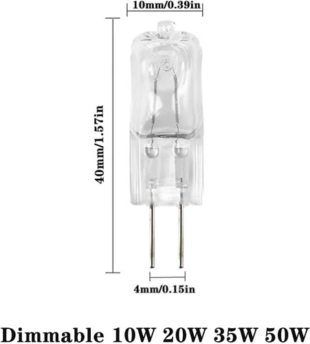 Miniatura 2 de 10 bombillas halógenas G4 110 V 35 W regulables blanco cálido G4 bombilla halógena para candelabro, lámpara de escritorio, iluminación de paisaje 10
