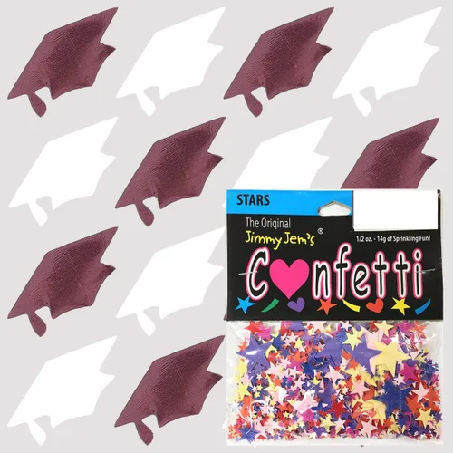 Miniatura 47 de Confetti Grad Cap Negro, Azul Marino Combo - 2 bolsas de media onza (1 oz)