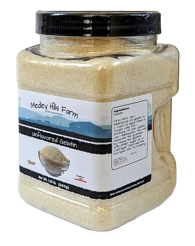 Miniatura 4 de Gelatina sin sabor de Medley Hills Farm 1.25 lbs. en contenedor reutilizable - Agente espesante en polvo de gelatina sin sabor. Fabricado en EE. UU.