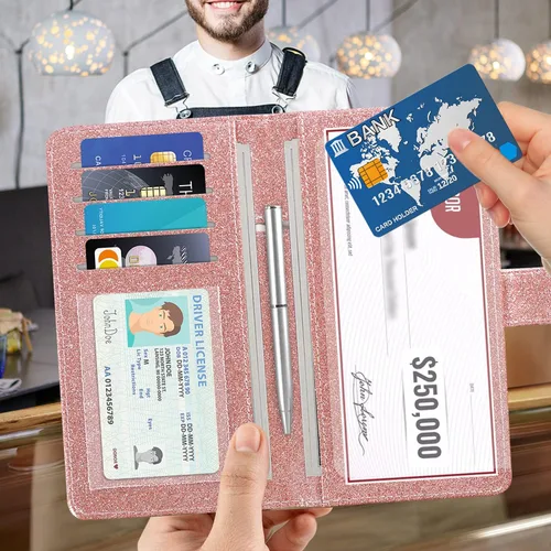 Miniatura 2 de ACdream Checkbook Cover, Leather RFID Blocking Check Book Wallet