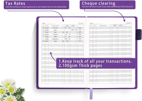 Miniatura 3 de Registros de cheques para chequera personal, registro Blugool de cheques con registros de cheques y transacciones, libro de registro de contabilidad