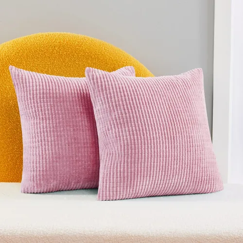 Miniatura 23 de Deconovo - Juego de 2 fundas de cojín de pana modernas, elegantes y suaves, aptas para lavadora, decoración del hogar para sala de estar, sofá
