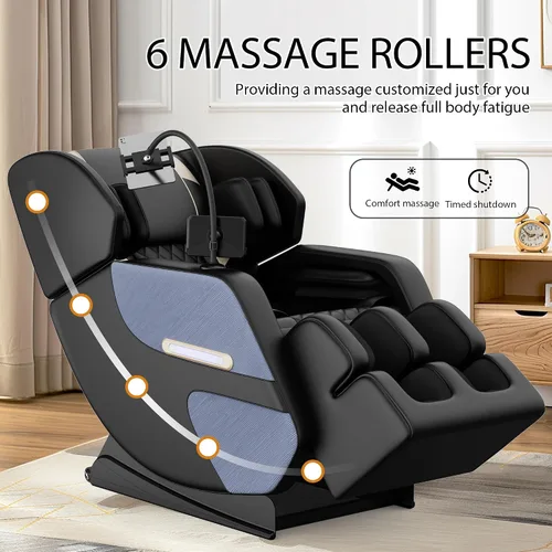 Miniatura 5 de KEIKI Silla de masaje reclinable con gravedad cero, presión de aire de cuerpo completo y calefacción, masaje Shiatsu con rodillo de espalda y pies