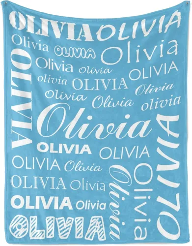 Miniatura 29 de Manta personalizada con nombre para niños y adultos, manta de franela personalizada con nombre Color 07