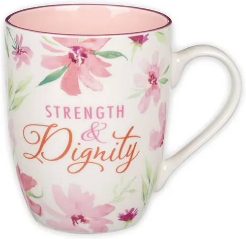 Miniatura 8 de Christian Art Gifts Taza inspiradora de cerámica para café y té para mujeres: Fuerza y Dignidad Versículo Bíblico Alentador de Proverbios, vajilla