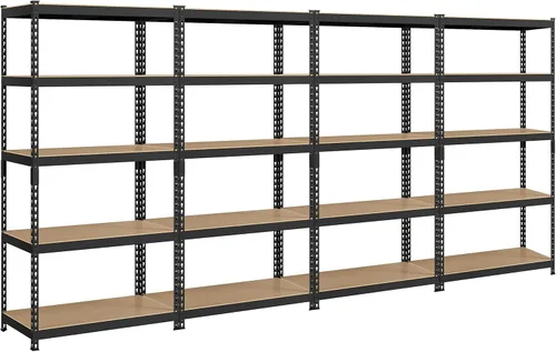 Miniatura 10 de Topeakmart 4 estantes utilitarios de 5 niveles, estantes de almacenamiento de metal, estantería de garaje, estantes de almacenamiento ajustables Azul