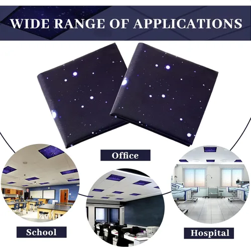 Miniatura 5 de Hortsun 6 piezas de cubiertas magnéticas de luz fluorescente, cubiertas magnéticas de luz de aula de 4 x 2 pies para sombra fluorescente