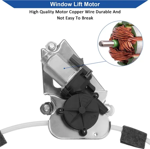 Miniatura 5 de Obaee Conjunto de regulador y motor de la ventana eléctrica del lado delantero compatible con Jeep Liberty KJ 2002-2006