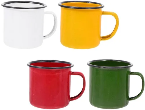 YARNOW 4 tazas de café, taza de café de viaje esmaltada para reuniones familiares, picnics, barbacoas y más