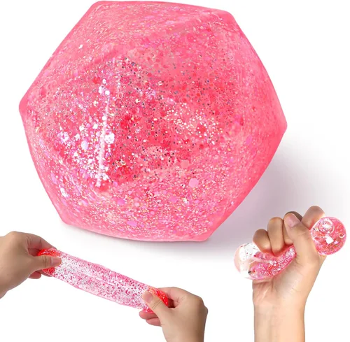 Fidget Cube - Bola antiestrés, juguete sensorial de hielo para niños y adultos, alivio de la ansiedad, juguete para apretar azúcar de malta, juguete