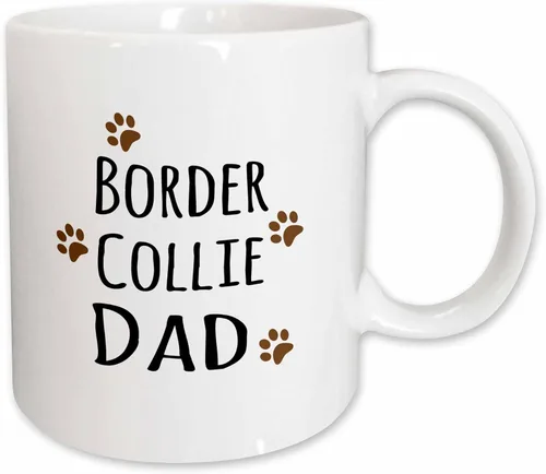 Miniatura 10 de 3dRose Border Collie Dog Dad - Taza de 11 onzas, color negro