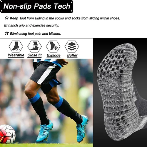 Miniatura 3 de GOGOGOAL Calcetines atléticos antideslizantes para hombres y mujeres, calcetines de fútbol antideslizantes para fútbol, baloncesto, yoga, gimnasio