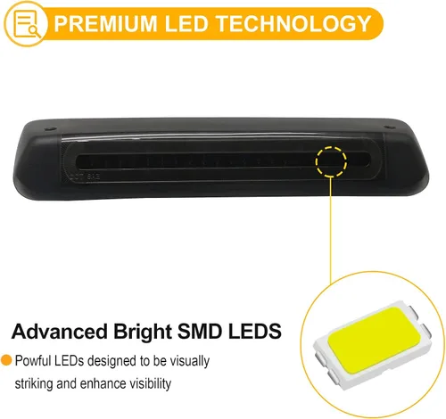 Miniatura 4 de R&F Auto Tercera luz de freno LED de repuesto para F150 (2004-2008)/Explorer Sport Trac (2007-2010)/Mark LT (2006-2008) Luces de carga de techo