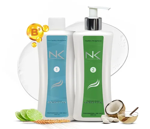 Miniatura 7 de NK Professional Care Tratamiento alisador de cabello con queratina, crema, para cuero cabelludo sensible, vegano, sin formaldehído, 32.1 fl oz, 32