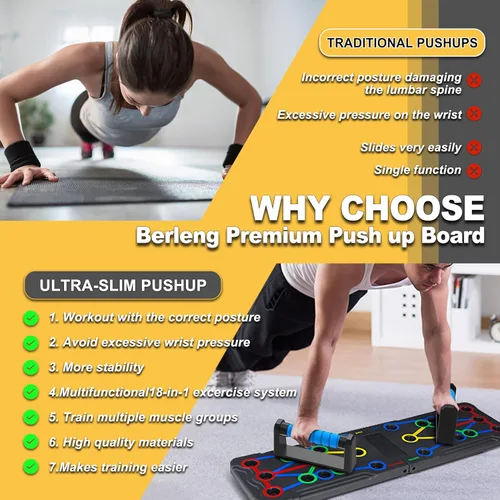 Miniatura 4 de IUT Solid Push Up Board 15 in 1 Home Workout Equipment Multi-Functional Pushup Stands System Fitness Floor Chest Muscle Exercise Professional M1