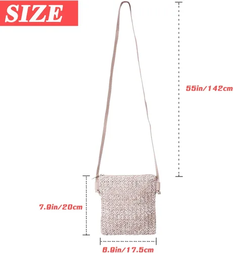 Miniatura 2 de Beurlike Monederos de paja para mujer, cartera de muñeca de playa, pequeña bolsa cruzada para niñas