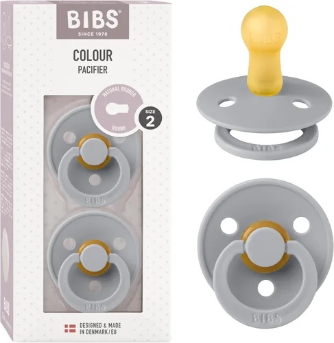 Miniatura 50 de BIBS - Paquete de 2 chupetes Bibs Colour, calmante, libre de bisfenol A, punta redonda, látex de goma natural Noche de vainilla