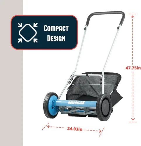 Miniatura 25 de American Lawn Mower Company 1204-14 Cortacésped de carrete de empuje de 4 hojas de 14 pulgadas, color rojo