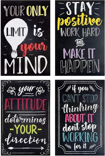 Miniatura 5 de Juvale Paquete de 20 carteles motivacionales de 13 x 19 pulgadas para el aula, decoración de pared estilo pizarra, decoración de aula, decoración