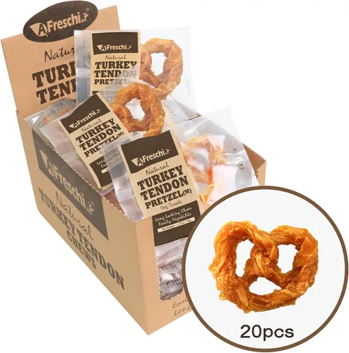 Miniatura 10 de AFreschi - Premios masticables de tendón de pavo para perros y cachorros, Signature Series, ingrediente de EE. UU., hipoalergénico, fácil