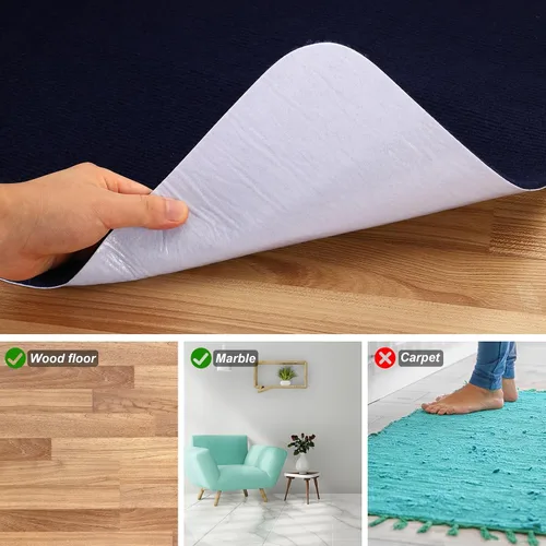 Miniatura 3 de PATIKIL Tapete para silla de oficina de 55 x 35 pulgadas, tapete multiusos de escritorio para sillas rodantes para suelos de madera dura (azul)