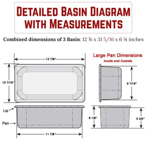 Miniatura 4 de Fregadero de concesión de acero inoxidable con 3 compartimentos grandes Portable 3-basin sink with 12" faucet, bar drains, and basket strainers