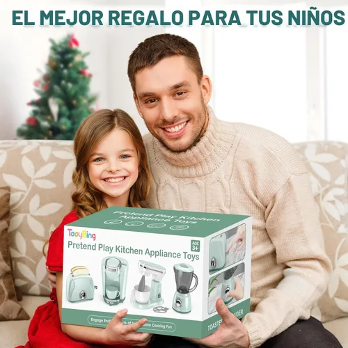 Miniatura 7 de Juego de juguetes de electrodomésticos de cocina con cafetera, mezcladora, tostadora, licuadora, juego de cocina para niños, accesorios de cocina
