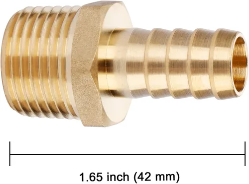Miniatura 4 de U.S. Solid Accesorio de Manguera de Latón, Adaptador, Accesorios de Tubería Macho de Púa de 1/2" x 1/2" NPT